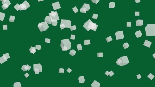 Fond Vert Avec Des Cubes Blancs Tombants Animation Haute Définition — Video