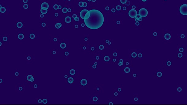 Purple Background Aqua Teal Falling Bubbles Simple High Definition Animation — Vídeo de stock