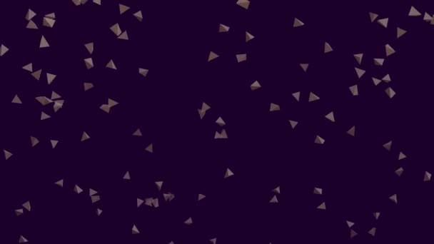 Lila Hintergrund Mit Fallenden Goldenen Pyramiden Einfache High Definition Animation — Stockvideo