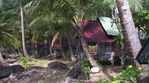 Footage Old Style Thai Beach Huts Now Abandoned Due Low — Stock videók