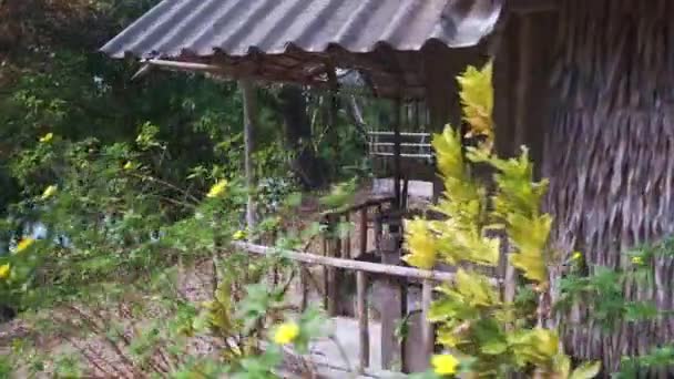 Footage Old Style Thai Low Budget Accommodation Beach Huts Now — Wideo stockowe