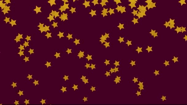 Red Wine Background Gold Falling Stars Simple High Definition Animation — Vídeo de Stock