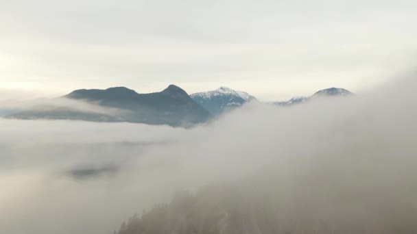 Aerial Panoramic View Sea Sky Highway Horseshoe Bay Sunny Winter — ストック動画