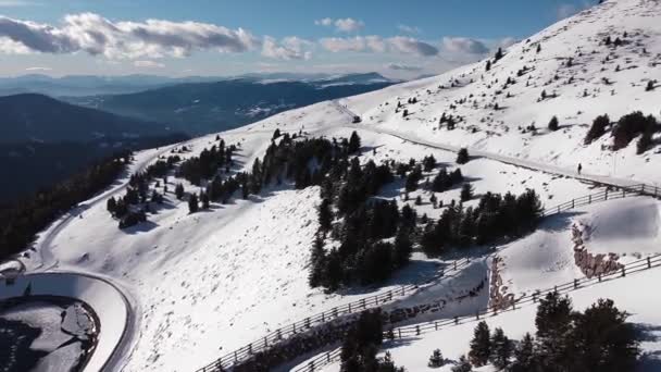 Aerial Landscape View Snow Capped Italian Alps Winter — Stockvideo