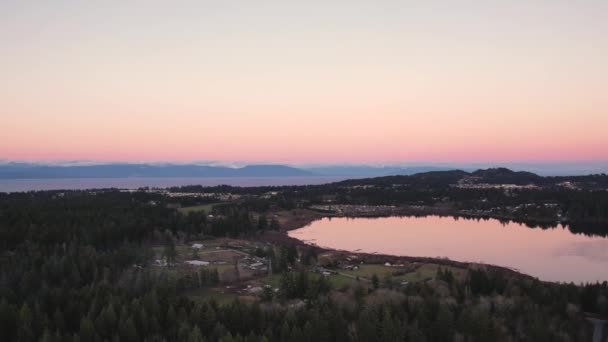 Sunset Mountain Ocean View Nanaimo Isola Vancouver Canada — Video Stock