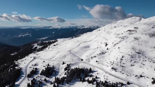 Aerial Landscape View Snow Capped Italian Alp Mountains Winter — Wideo stockowe
