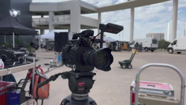 Камера Голливудской Съемочной Площадке — стоковое видео