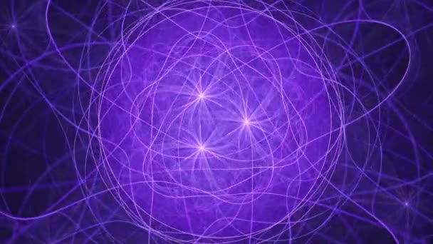 Sacred Looping Fractal Spiral Geometry Cosmic Pulsar Trinity Spiritual Awakening — Stock videók
