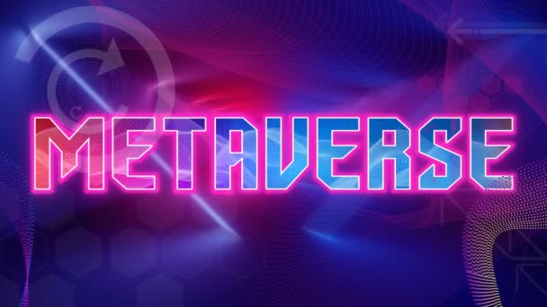 Metaverse Toekomst Van Internet Online Connecties Weergegeven Een Neon Animated — Stockvideo