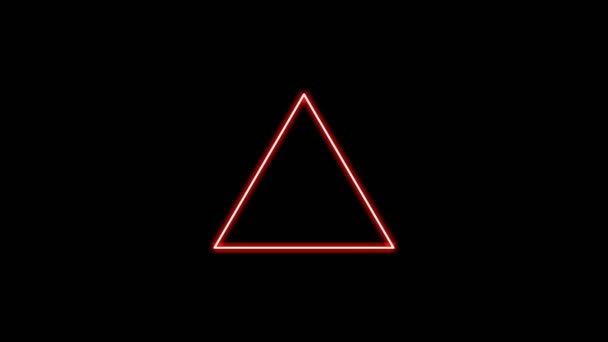 Neon Light Border Triangle Shape Animation Black Background Modern Border — Stock video