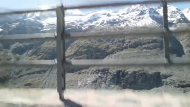 Flyg Över Den Berömda Grossglockner Glacier Pasterze Hohe Tauern Österrikiska — Stockvideo