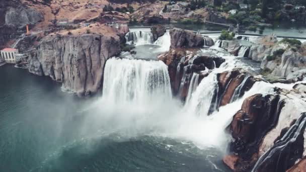 Aerial View Shoshone Falls Twin Falls Idaho Shot Helicopter Shoshone — стоковое видео