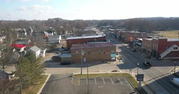 Downtown Nashville Michigan Drone Video Going Sideways — Stock Video