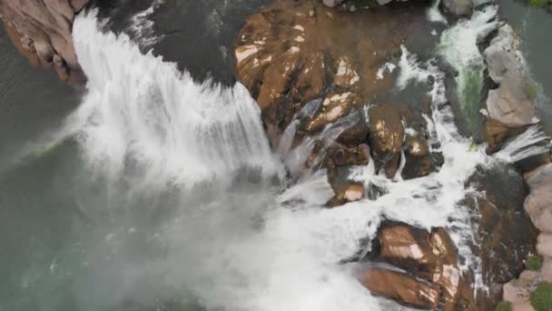 Vodopády Shoshone Idaho Letecký Výhled Dronu Sunlight Illuminating Top Dramatic — Stock video