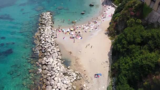 Overhead Aerial View Capri Coastline Drone Italy Summer Season Capri — Stock video