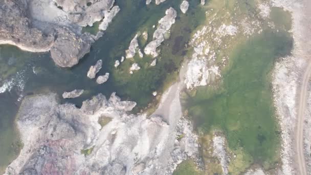 Landscape View Scotland Loch Active Aerial Point View Drone — Vídeos de Stock