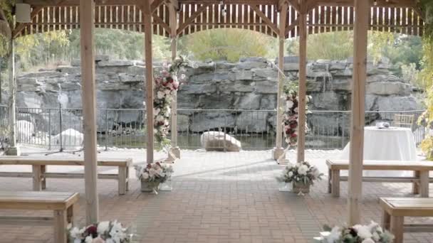 Orchard View Wedding Organizasyon Merkezi Nde Sonbaharda Güzel Bir Açık — Stok video