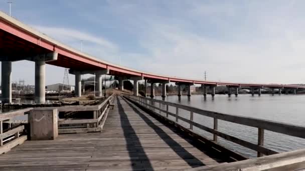 Casco Bay Bridge Dari Portland Maine South Portland Maine Ditembak — Stok Video