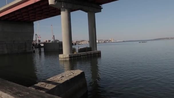 Casco Bay Bridge Från Portland Maine Till Södra Portland Maine — Stockvideo