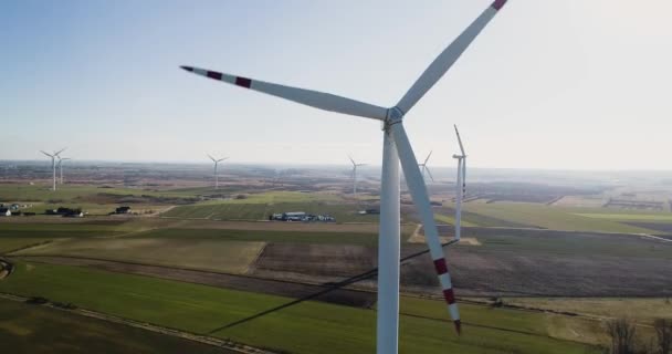 Aerial Rotation Ballywater Wind Farm County Wexford Group Wind Turbines — Wideo stockowe