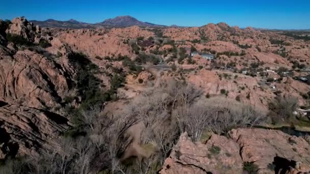 Röda Klippor Nära Prescott Arizona Antenn — Stockvideo