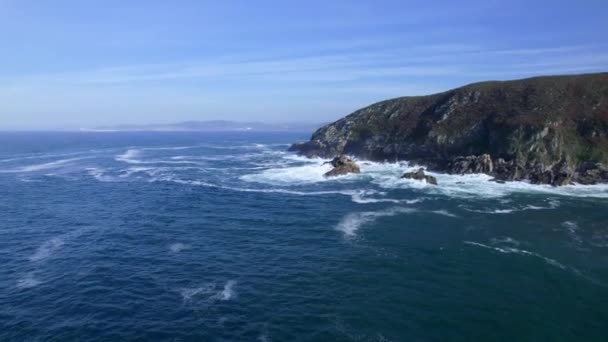 Beach Port Caion Laracha Galicia Spain — Stockvideo