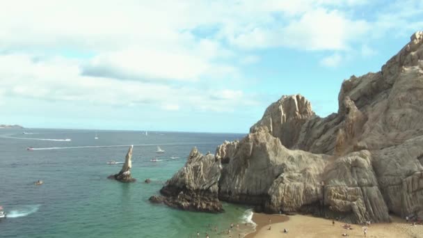 Luchtfoto Van Boten Boog Van Los Cabos Baja California Sur — Stockvideo