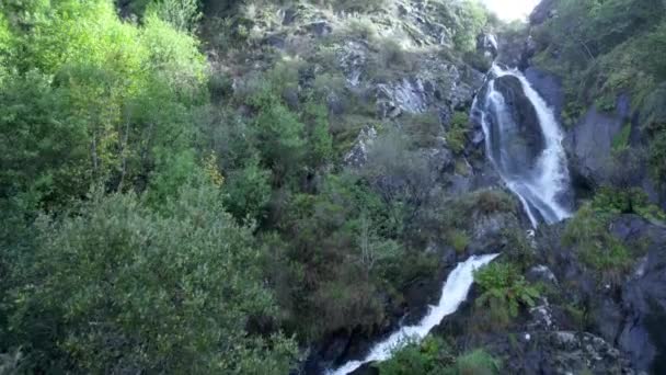 Cascata Entrecruces Carballo Corua Galizia Spagna — Video Stock