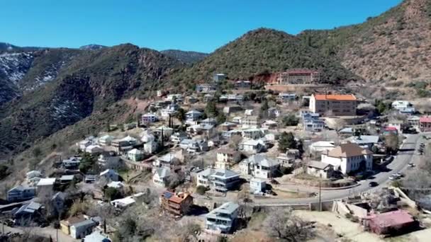 Empuje Aéreo Jerome Arizona Ciudad Fantasma — Vídeo de stock