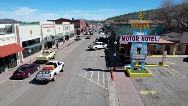 Luchtfoto Van Downtown Williams Arizona Niet Ver Van Grand Canyon — Stockvideo