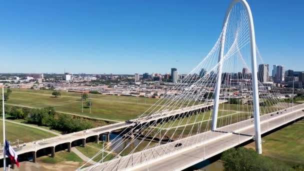 Dallas Texas Octubre 2021 Dallas City Scape Margaret Hunt Hill — Vídeo de stock