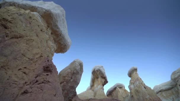 Mushroom Rock Formations Paint Mines Interpretive Park Colorado Usa Natural — стокове відео