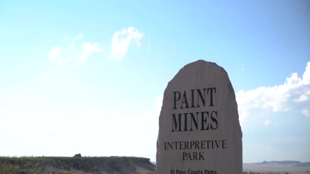 Paint Mines Interpretive Park Sign Paso County Colorado Usa — стокове відео