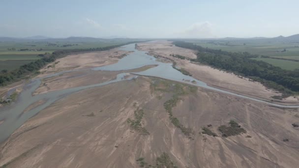 Dürre Über Burdekin Äußersten Norden Queenslands Australien Luftabwehrschuss — Stockvideo