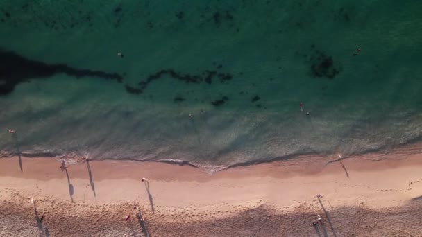 Aerial People Swimming Ocean Playing Blue Water — Stock videók
