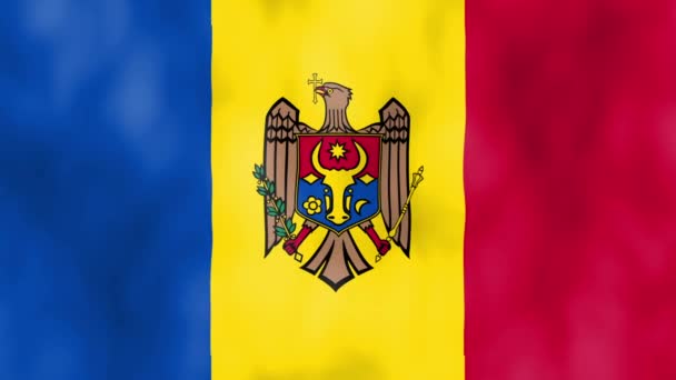 Bandeira Moldávia Fundo Acenando Ilustração Animação — Vídeo de Stock