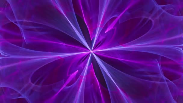 フラクタル瞑想スパイラルフラワー 抽象的な紫色の花 シームレスなループ 神秘的な万華鏡音楽Vjストリーミング背景 — ストック動画