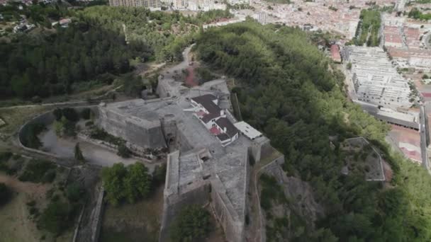 Setubal Fortress Cityscape Portugal Aerial Circling — Vídeo de stock