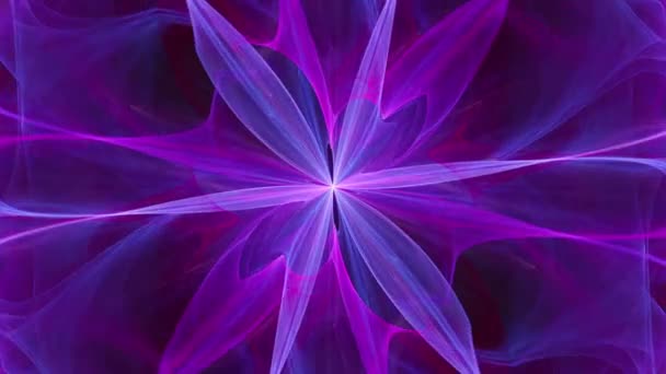 Фрактальна Медитація Спіральна Квітка Абстрактний Фіолетовий Цвіт Безшовний Цикл Містичний — стокове відео