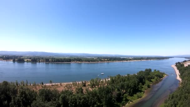 Drone Vlucht Portlant River Kleine Eilanden Archipels Het Water — Stockvideo
