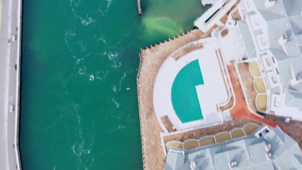 Top View Directly Shinnecock Canal Hampton Bays Long Island Drone — Vídeo de stock