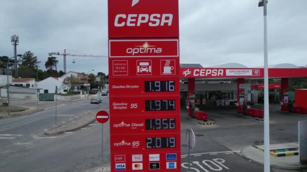 High Fuel Prices Due War Cloudy Day Portugal — Vídeo de Stock