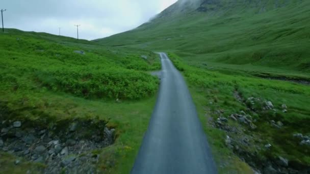 Green Mountain Peak Revealed Pan Drone Shot — Stok video