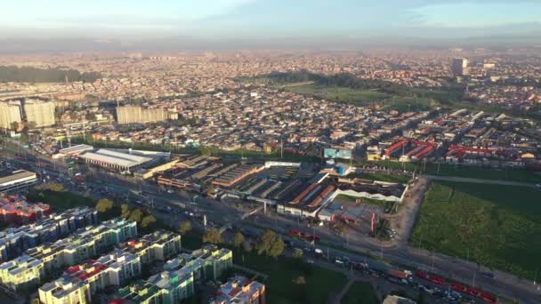 Aerial View City Bogot Colombia Metropolis — Vídeo de stock