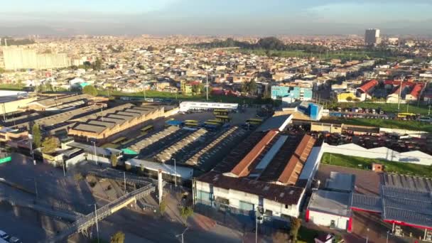 Vuelo Sobre Estación Autobuses Colombia — Vídeos de Stock