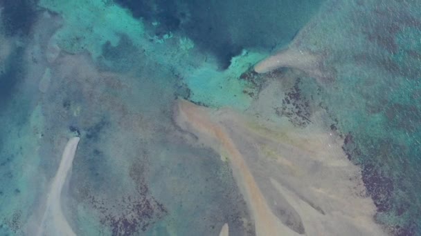 Aerial View Shallow Sea Hypersaline Water Salt Top Drone Shot — Video
