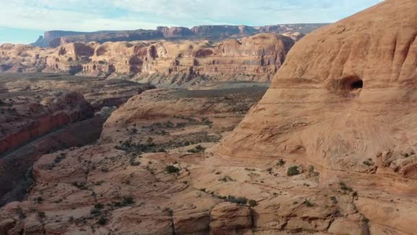 Aerial Forwarding Shot Picturesque Famous Grand Canyon Colorado River Red — Vídeos de Stock