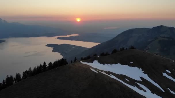 Vistas Aéreas Sobre Picos Dos Alpes Perto Rigi Suíça Com — Vídeo de Stock