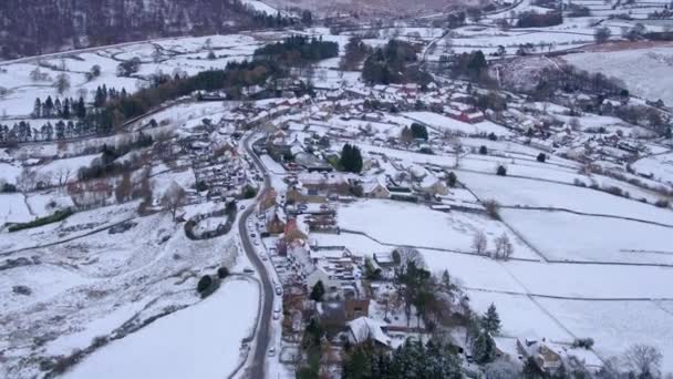 North York Moors National Park Aerial Footage Castleton Slow Reveal — Wideo stockowe