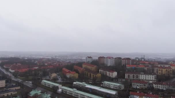 Популярный Район Гетеборга Швеция Воздушный Вперед — стоковое видео